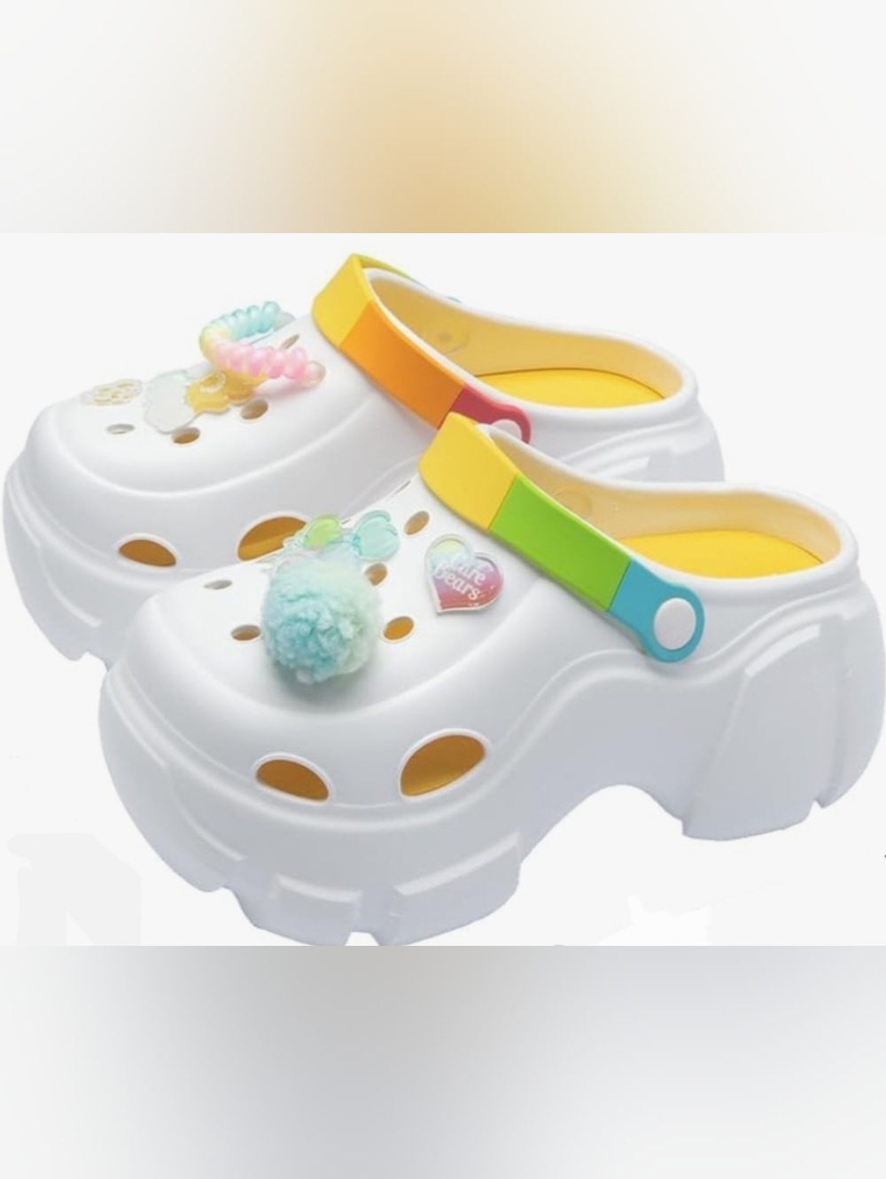 ☆NWT☆Officially Licensed CARE BEARS Ladies Size 7-8 Retro Style Slip-On Clogs☆